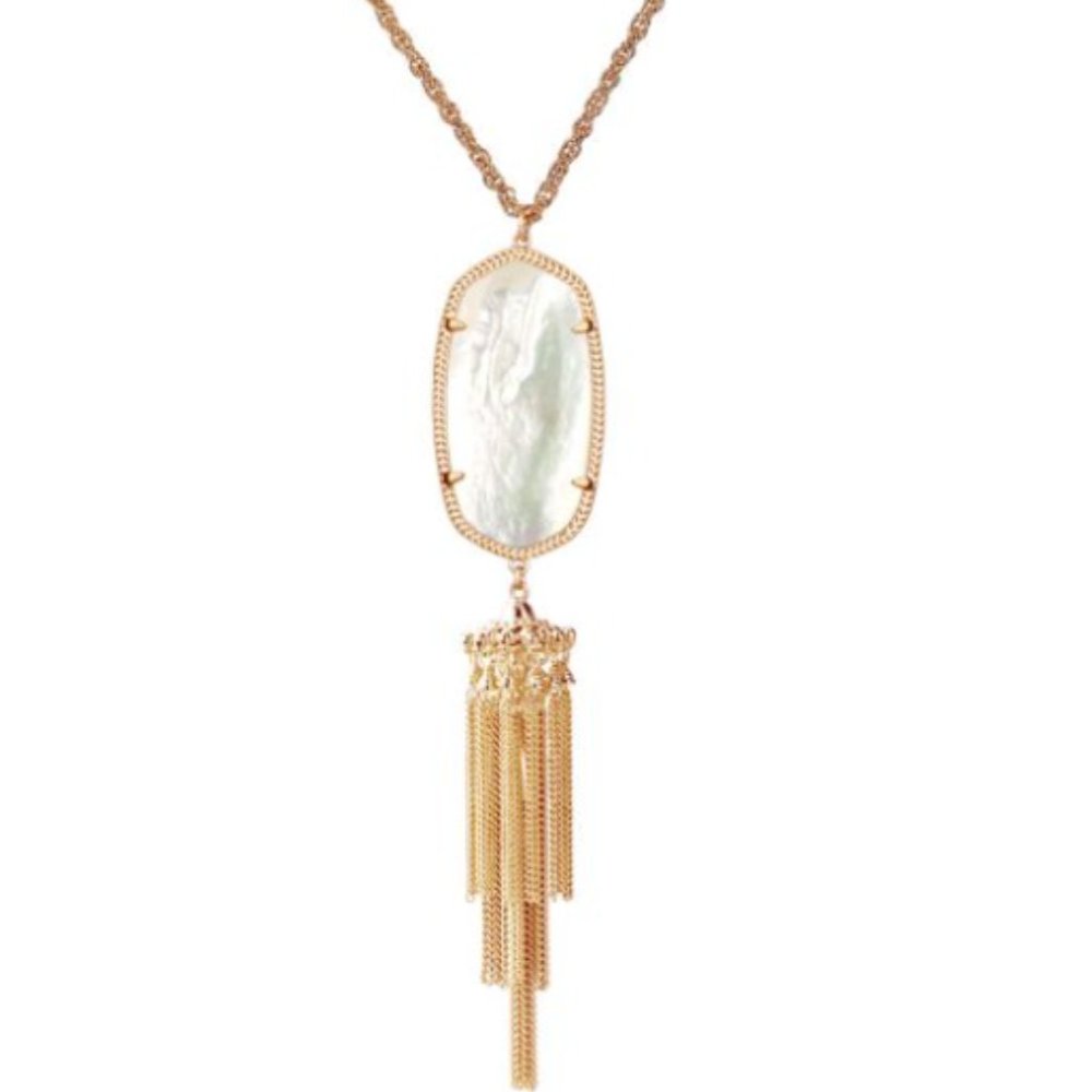 Kendra Scott Rayne Rose Gold Necklace in Ivory Pearl